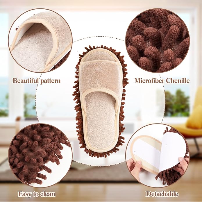 Jecery 4 Pair Microfiber Mop Slipper