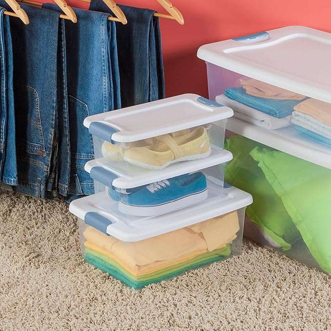 Sterilite Latching Box with Lids for Home and Office, 15 Quart, 36-Pack | Heavy-Duty and Stackable Plastic Containers with Latches for Closet, Cabinet, Bedroom, Bathroom and Dorm Room Organization