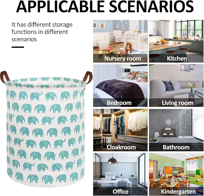 Collapsible Laundry Basket in Bedroom Waterproof Laundry Hamper in Bathroom Large Laundry Bag in College Dormitory Cloakroom Livingroom Nursery Organizer Toy Bin