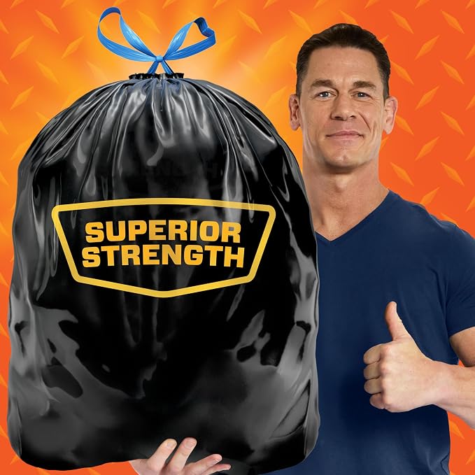 Hefty Strong Extra Large Trash Bags,Black,33 Gallon,48 Count (Pack of 3)