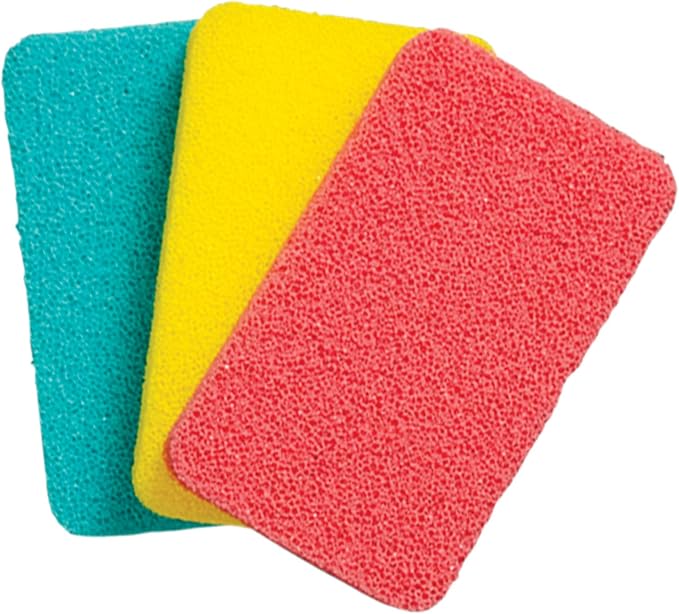 Handy Gourmet Silicone Sponges (Set of 3 Colors) Kitchen and Dish Scrubber, Fragrance, Mildew, Odor Free, Multi (JB8489S3)