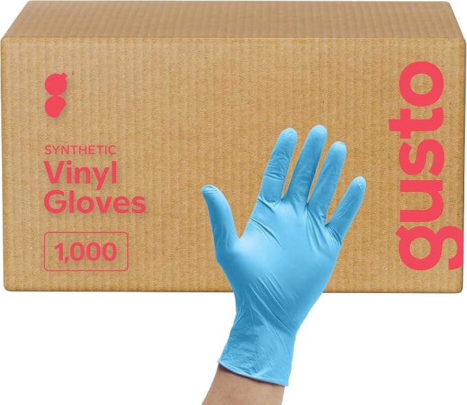 Comfy Package Synthetic Vinyl Blend Disposable Plastic Gloves Non-Sterile, Powder & Latex Free
