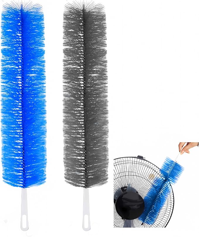 Fan Cleaner Brush, Fan Brush Cobweb Duster Microfiber Duster Ideal for Ceiling Duster, Household Duster for Curtains, Fan Cleaner for Box Fan (2 Pack)