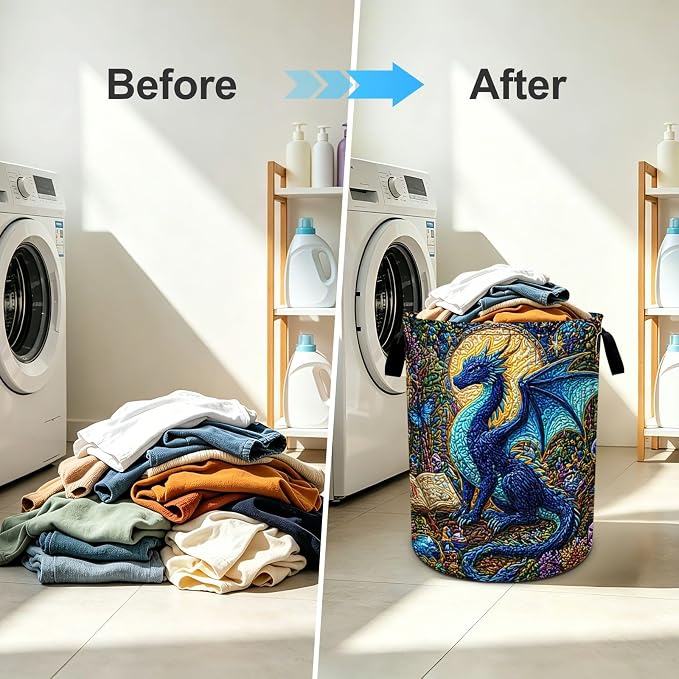 Animal Laundry Basket Foldable Oxford Laundry Hamper With Handle For Room Bathroom Bedroom