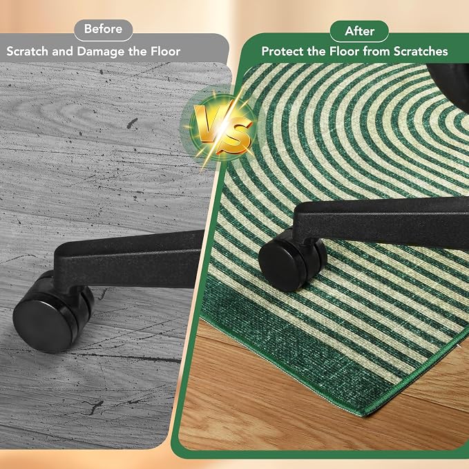 Office Chair Mat for Hardwood Floor&Tile Floor,48"X 60"-Geo Green | Heavy Duty Desk Chair Mat for Hard Floors,Under Desk Rug for Rolling Computer Chair,Anti Slip,Low Pile Carpet Floor