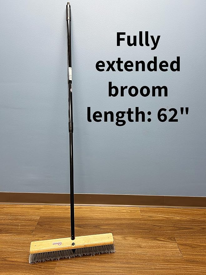 PBME18001 18" Multi-Surface Push Broom with Sturdy Extendable Handle