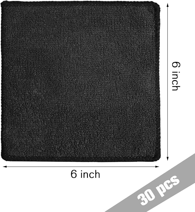 30 Pcs Dry Erase Cloth,6 X 6 Inch,Black | Cleaning Rags Reasonable Whiteboard Cloth Kitchen Towels Microfiber Towels Cars Wash