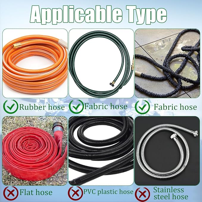 10 Sets Expandable Garden Hose Repair Kit, Dual-Channel Hose Female Male Connectors Accessories Plastic Flex Hose Repair Kit Will Repair ⅝ ", and ½ " Garden Hose Fitting