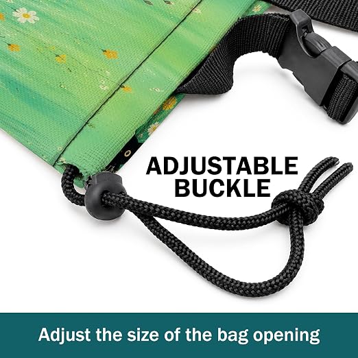 Black Cat Floral Car Trash Bag Hanging for Back Seat | Cottagecore Black Cat Canvas Drawstring Car Garbage Bag with Adjustable Buckle Vehicle Trash Can