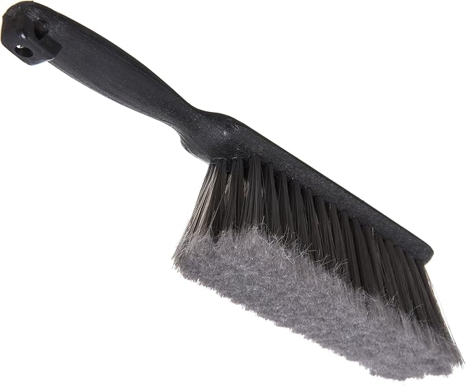 SPARTA Counter and Bench Brush, Flagged Bristles, 8 Inch, Gray, 12-Pack | Flo-Pac, Polypropylene Bristles and Block, Fine Dust and Sawdust, Smooth Surfaces, BPA Free