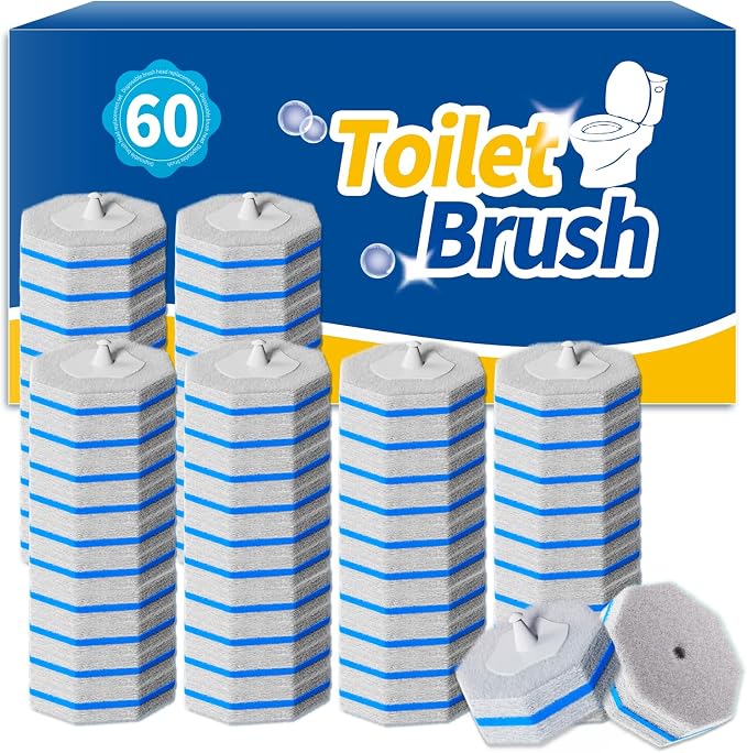 60PCS Toilet Bowl Cleaner Wand Refills Compatible with CLOROX. Disposable Toilet Brush Refills. Bathroom Cleaning. Disposable Toilet Bowl. High-Density Disposable Toilet Brush Scrubber