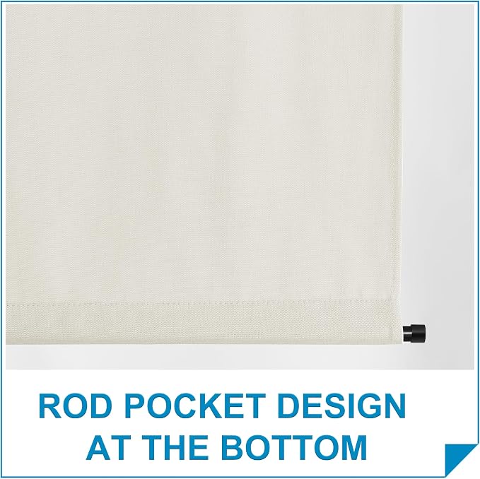RYB HOME Thick Faux Linen Weave Textured Curtains for French Door Tie up Window Covers Sidelight Door Curtains Blinds for Patio, 1 Piece, 26W x 80L Inches,Linen