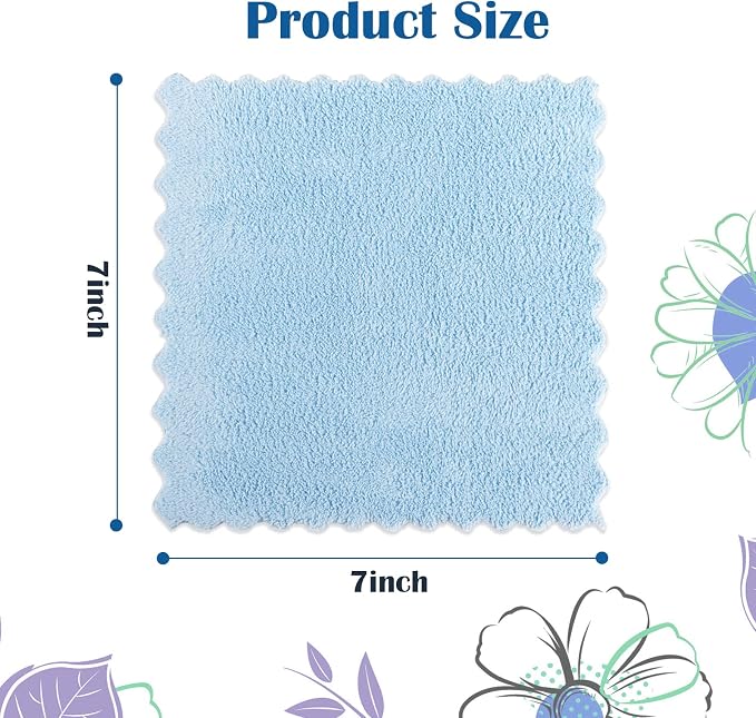 Orighty Makeup Remover Cloths, 24 Pack Microfiber Face Towels, 7 x 7 Inch | Reusable Facial Wash Cloths, Soft & Washable Coral Fleece Microfiber Washcloths for Face, Eye, Lips Cleansing