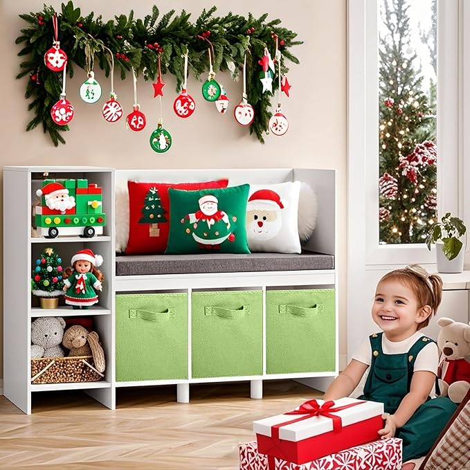 ShellKingdom Storage Bins, Foldable Fabric Storage Cubes And Cloth Storage | Storage Organizer For Closet And Toys, 10.5x10.5x11 INCH, 2 Pack (Green)