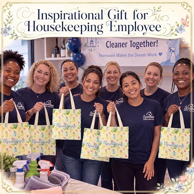 Tallew 36 Pcs Housekeeping Appreciation Week Gifts Housekeeping Bag Bulk | Thank You Bag Reusable Non Woven with Handle for Housekeeping Appreciation Gift Housekeeper Custodial Cleaning Staff Evs