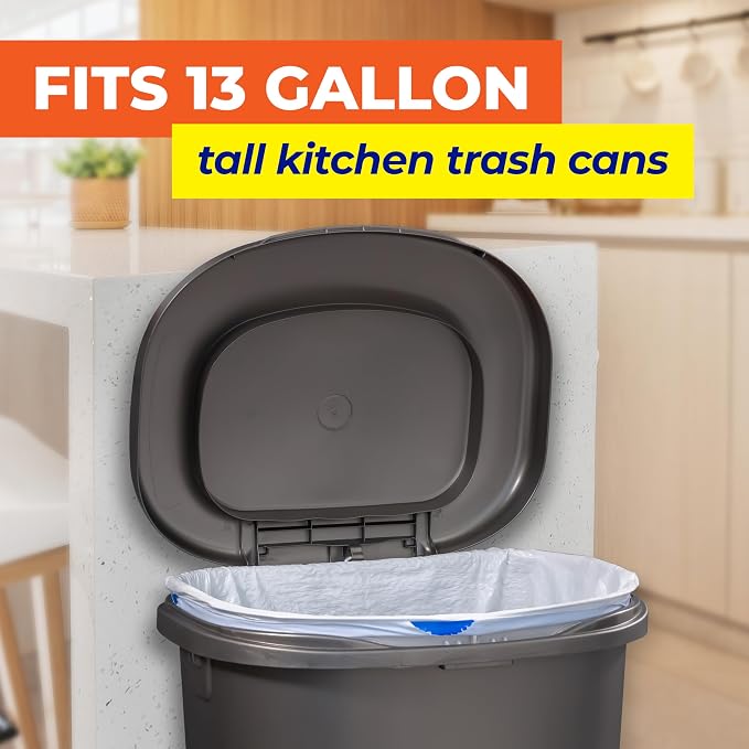 Hefty Essentials 13 Gallon Kitchen Trash Bags, 120 Count, Fresh Linen Scent | Tall Trash Bags for Kitchens, Home Offices, or Laundry Rooms, Drawstring Closure, Easy to Tie, Lift, and Carry, White