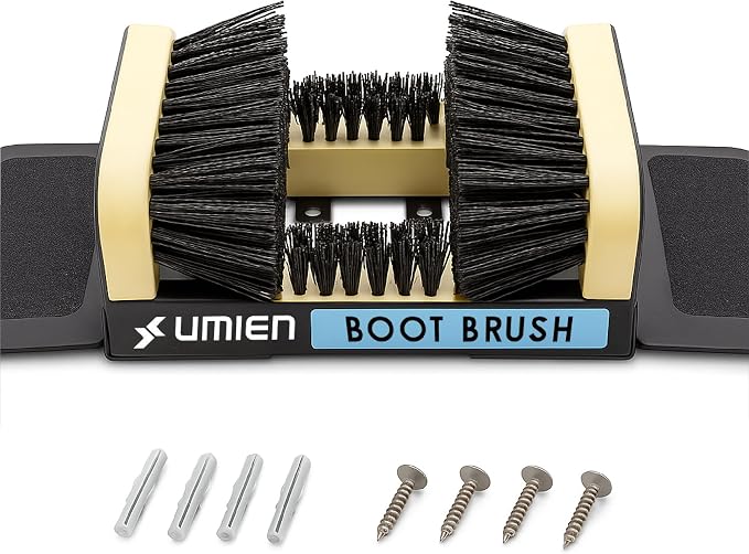 Boot Scraper Outdoor Shoe Brush with Flaps, for Mud, Dirt & Snow | Heavy-Duty Outdoor Use, Weather-Resistant, Durable Bristles, Freestanding