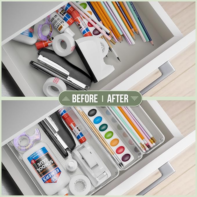 Sorbus Fridge Organizers and Storage, Clear Bins (Small, 10 Pack) | Handles support easy access and transport for pantry shelves, freezers, drawers and medicine-cabinet organization.