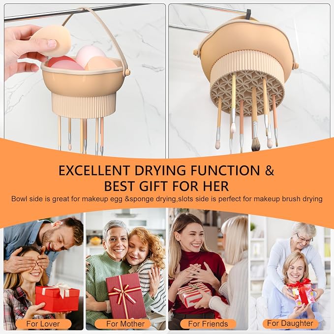 senbowe 3 in 1 Makeup Brush Cleaner Mat, Silicone Makeup Brush Cleaner Bowl Cosmetic Brushes Cleaning Pad Tool Organizer for Storage and Air Drying, Make Up Brush Washing Tool for Sponge