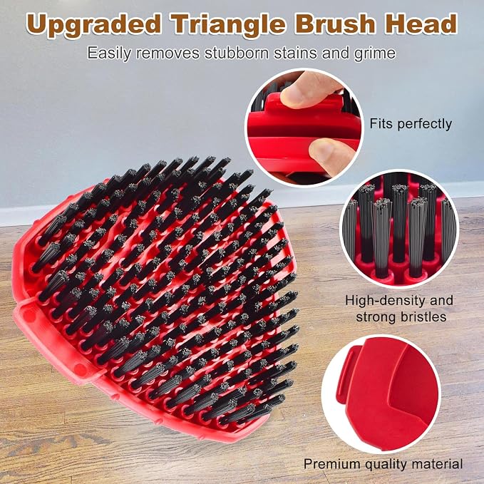 7 Pack Mop Heads Replacements for O Cedar, MOp Replace Heads for EasyWring 1 Tank,Includes 4 Microfiber Spin Mops Refills,2 Upgrade Scrubber Brushes and 1 Base for Deep Cleaning Machine Washable