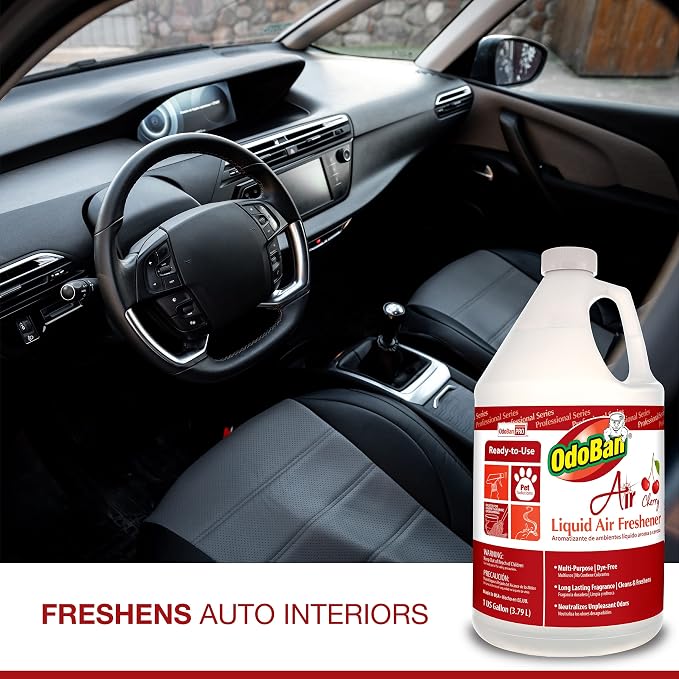 OdoBan Professional Series Ready-to-Use Air Cherry Liquid Air Freshener, Made in the USA, Cherry Scent, 2-Pack, 1 Gallon Each