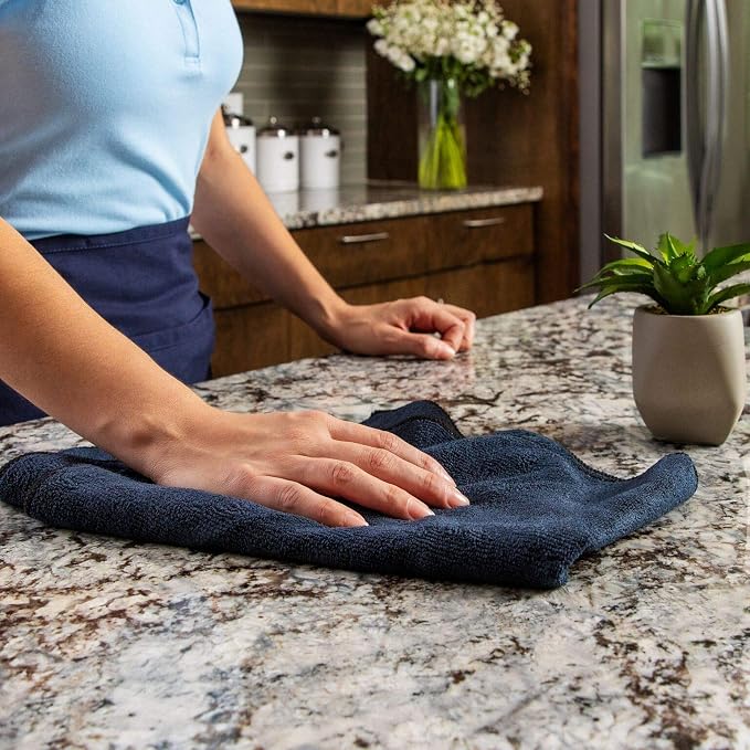 Microfiber Wholesale 16" x 24" Pro Multi Surface Microfiber Towels | Case of 156 | Blue