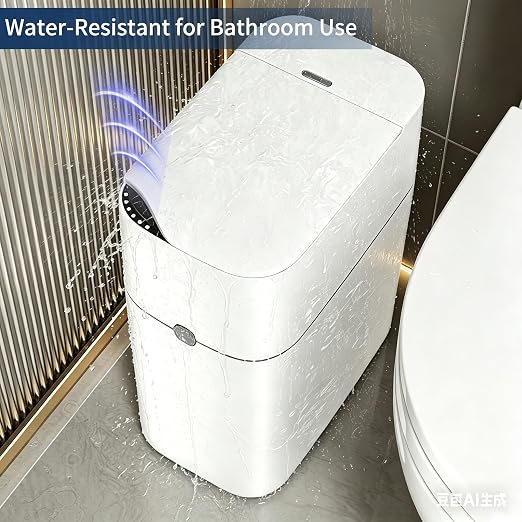 Automatic Bathroom Trash Can with Lid, 3 Gallon Slim Touchless Sensor Garbage Can, Small Smart Auto Bag Adsorption Trash Bin for Living Room, Bedroom, Office and Kitchen
