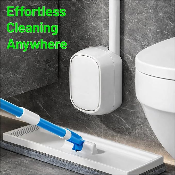 CiLoN Disposable Toilet Brush, Toilet Wand Cleaning System, Bowl Scrubber | Flip-Top Hands-Free Wall-Mounted Toilet Bowl Brush & Holder with Disposable Cleaning-Fluid Scrubbing Pads for Hygienic Use