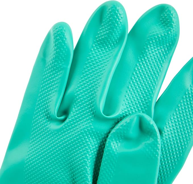 Restaurantware-Clean Tek Professional 15 Mil XXL Cleaning Gloves, 1 Pair Of Long Cuff Gloves - Flock Lining, No-Powder, Green Nitrile Chemical Tolerant Gloves, No-Latex, Heavy-Duty Tasks