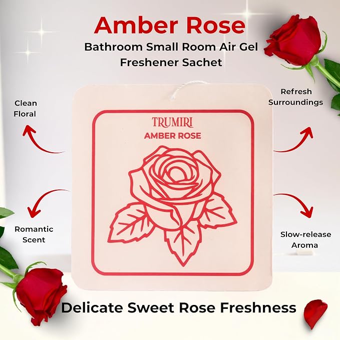 Amber Rose - Room Deodorizer Gel Odor Eliminator For Home - Bathroom Air Freshener Odor Absorber - Closet Deodorizer - Long Lasting Non Plug In Strong Scent For Kitchen Trash Basement Rv Smell