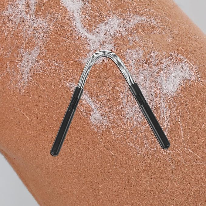 Spring Hair Remover: Stainless Steel Manual Hair Removal Tool - Aluminum Handle Design - Gentle Spring Facial Remover Tool for Face Legs Cheeks Mustache (Black)