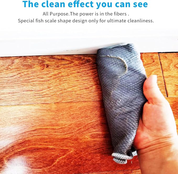Fish Scale Streak Free Magic Glass Window Car Mirror Microfiber Cleaning Cloth Cleaner Cloths,Lint Free Stainless Steel Windshield Shower Cleaning Cloth,Miracle Polishing Towels Shiny Wipes,Pack 6,Mix