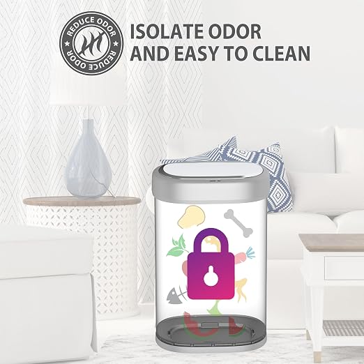 Ninestars 21 Gallons Automatic Touchless Kitchen Trash Can with Lid, Motion Sensor Trash Can for Kitchen, Living Room, Office, 80 Liter Stainless Steel Garbage Bin (21 Gallon Oval)