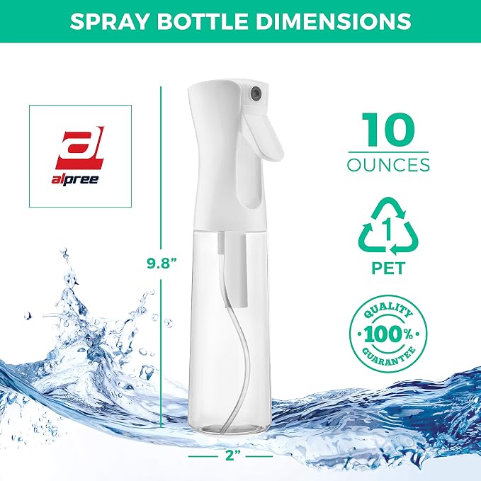 Hair Spray Bottle Continuous Water Mister Spray Empty Ultra Fine for Hair Styling, Pets, Plants, Cleaning, Misting & Skin Care, Salons, for Taming Hair in Morning, Curly Hair, Essential Oil