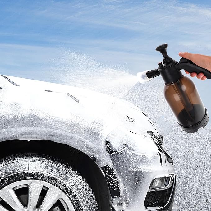 Hemoton Car Foam Sprayer with Pressurized Pump Bottle, High Pressure Foam Gun for Car Wash Detailing, Multi-use Cleaning Pump for Automotive Care