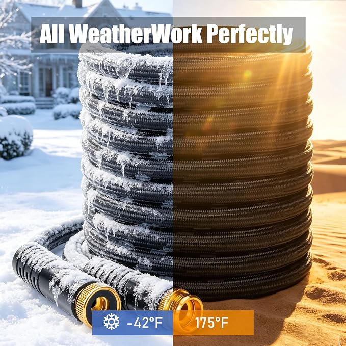 10ft Garden Hose Lightweight Water Hose for RV Balcony Bathroom 3 Layer Anti Kink Leakproof Outdoor Hose