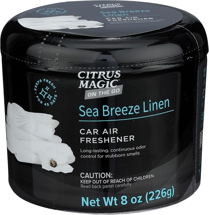Citrus Magic Auto Solid Air Fresheners, Sea Breeze Linen, 8 oz, 3 Pack