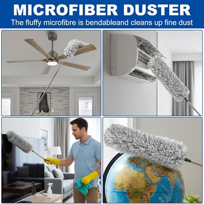 AURUZA Cleaning Duster for Cleaning Retractable Gap Dust Cleaner Cleaning Tools,3PCS Duster Kits