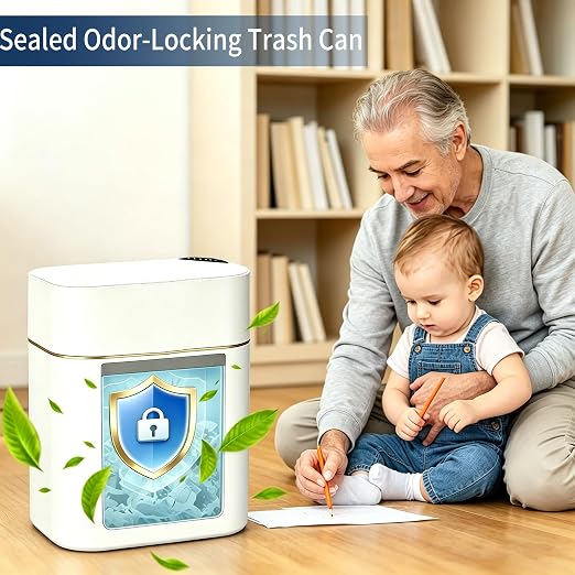 Automatic Bathroom Trash Can with Lid, 3 Gallon Slim Touchless Sensor Garbage Can, Small Smart Auto Bag Adsorption Trash Bin for Living Room, Bedroom, Office and Kitchen