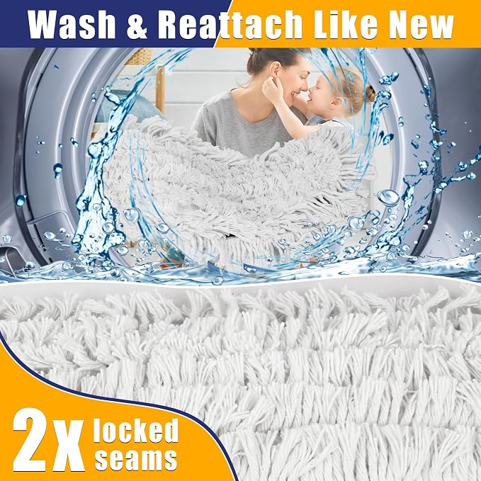 41" Large Commercial Dust Mop Push Broom for Janitor Dry Sweeping | Industrial Grade, 2 Heavy Duty Lint Free Pads, 43-57" Handle, 360° Swivel, Extra Wide for Garage Warehouse Gym Shop