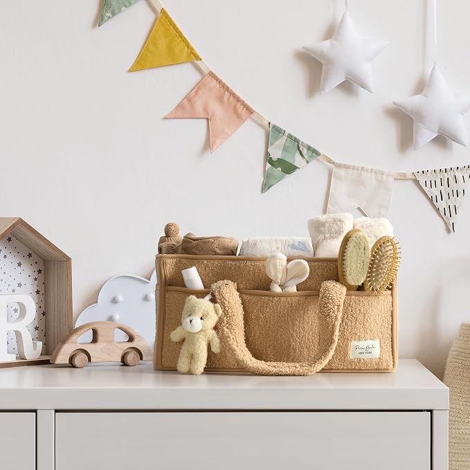 Diaper Caddy Organizer for Changing Table, Storage Basket for Wipes, Gift for Baby Shower, Car Organizer, Nursery Organizer, Portable Storage