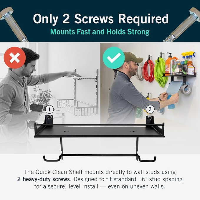 StoreYourBoard Heavy Duty Paper Towel Holder Wall Mount, Holds 50 lbs | Garage Paper Towel Holder with Shelf, Shop Paper Towel Holder, Holds 50 lb