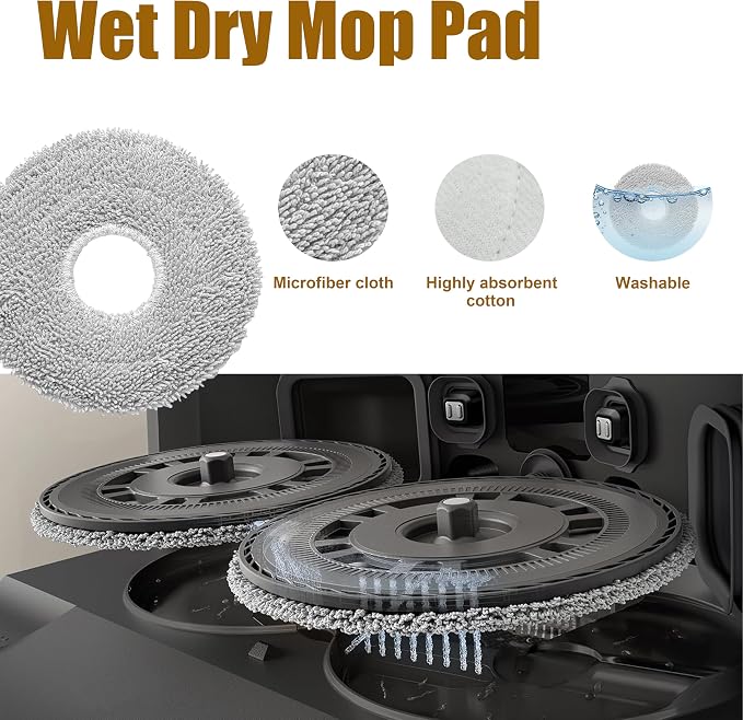 10 PSC Mop Pads for Dreame L40/X40/L10S/X50/L50/L40S/X30/L10/L20/L30 Vacuum | Also Fits for Mova V50/P50/E40/P10,Washable & Reusable Microfiber, Quick-Drying & Hygienic,Efficient & Streak-Free Cleaning