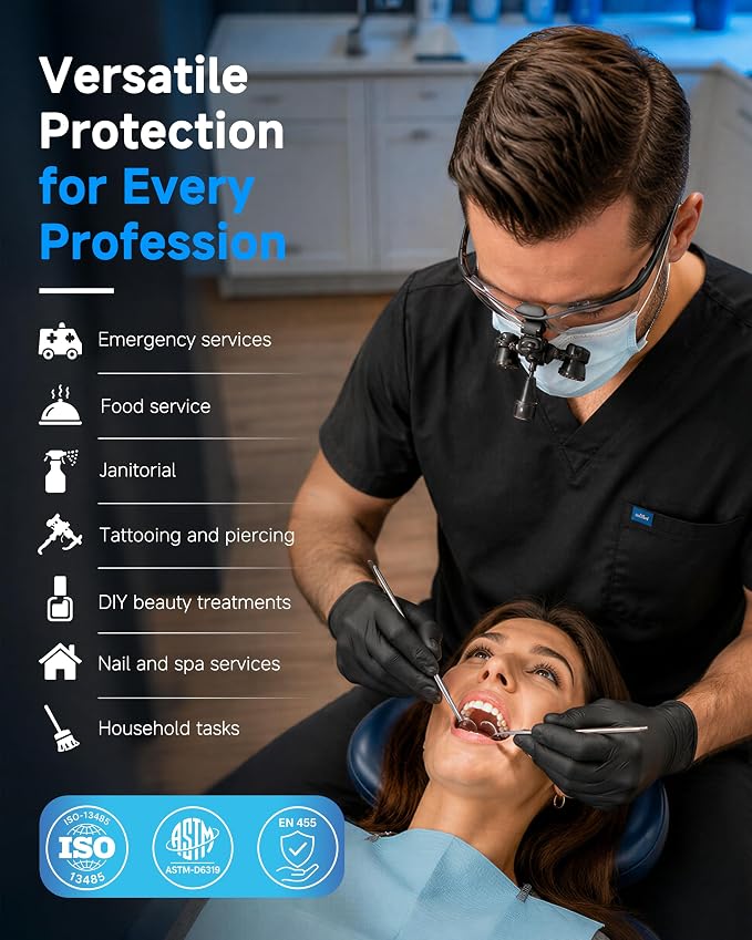 Individually Wrapped Nitrile Gloves Medium, 5 Mil 40 Pairs | Hygienic, Food Grade, Latex Free, Disposable Gloves for Food Prep, Hair Dye, Kitchen, Pet Care, First Aid Kits