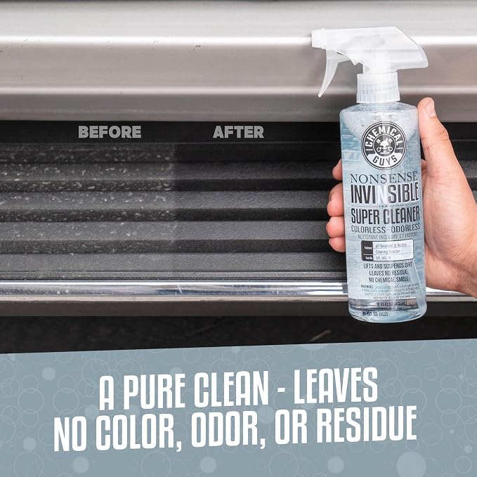 Chemical Guys, Nonsense Colorless & Odorless All-Surface Cleaner, 32 oz | Colorless, odorless, residue-free cleaner lifts dirt from vinyl, rubber, plastic, carpet and upholstery.
