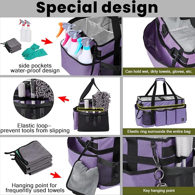 Extra large Cleaning Caddy Bag Built-in hard plastic Aluminum foil lining | Extra large Cleaning Caddy Bag Built-in hard plastic Aluminum foil lining