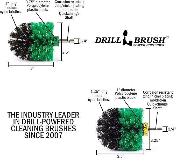 Drill Brush Household Cleaner - Kitchen Sink Scrub Brush - Frying Pan Brush | Drill Powered Kitchen Cleaning Supplies - Kitchen Scrubbing Accessories - Oven Cleaning Tool - Stovetop Scrubber Brushes