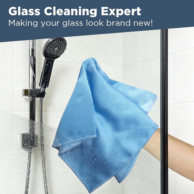 SINLAND Microfiber Glass Polishing Cleaning Cloths, 16x16In, 6Pack | Fish Scale Cloth, Wipes for Window, Car Windows, Mirrors, Eyeglass, Lens and Stainless Steel, Lint Free, Streak Free,