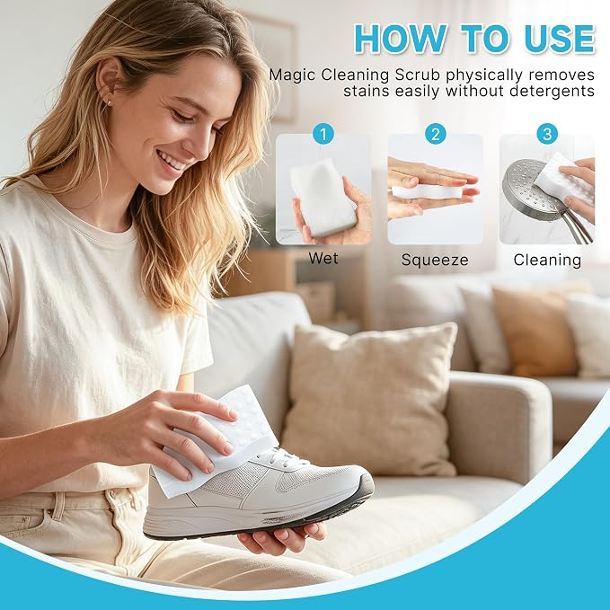 Silkyhose 30 Pack Melamine Sponge, 2X Density Magic Cleaning Eraser | Wave Ergonomic & Long-Lasting. Multi-Purpose Cleaner for Kitchen, Bathroom, Walls, Oven & Shoes.