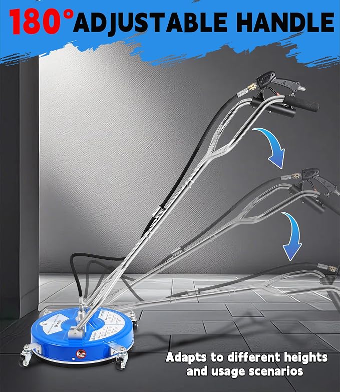 M MINGLE 18” Pressure Washer Surface Cleaner, 4500 PSI | Surface Cleaner Power Washing, Pressure Washer Accessories for Driveways, Concretes, Patios, Sidewalks